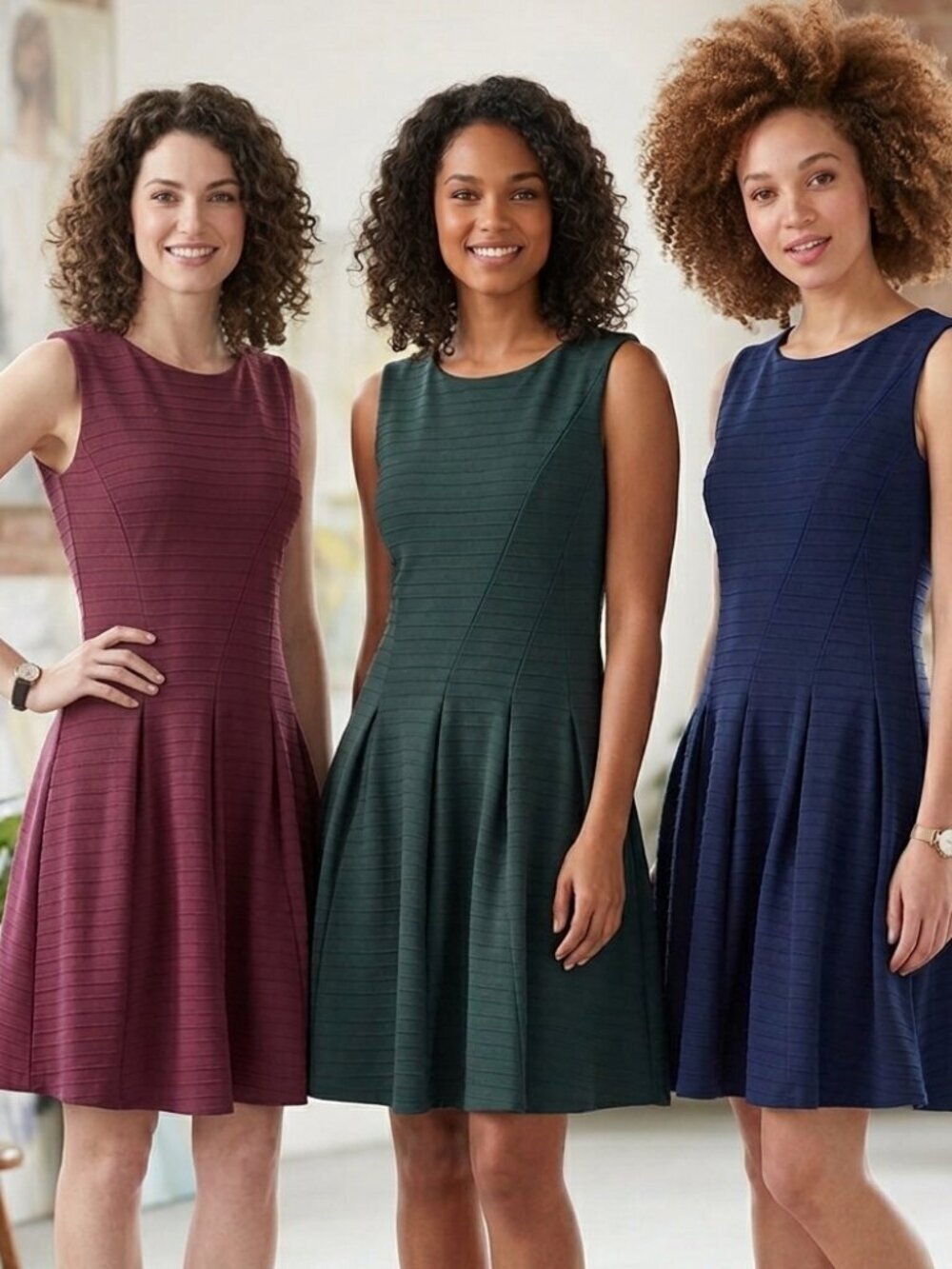 Halogen Ribbed Fit & Flare Dress Bundle - Set of 3 XL